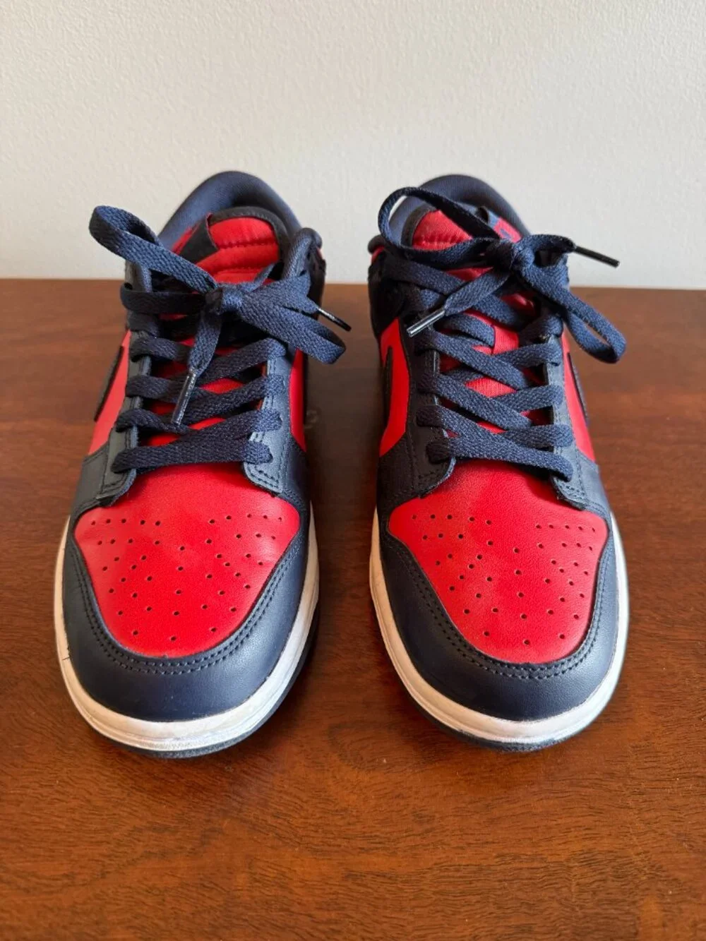 Nike Dunk Low Retro University Red Obsidian Sneakers Men's Size 8 Like New